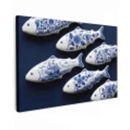 Vissen - Delfts - Blauw - Keramiek canvas 2cm klein -z3d