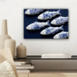 Vissen - Delfts - Blauw - Keramiek canvas 2cm klein -sfeer6