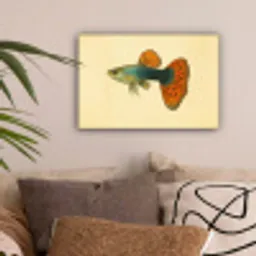 Vis - illustratie - Stippen - Oranje canvas 2cm klein -sfeer1