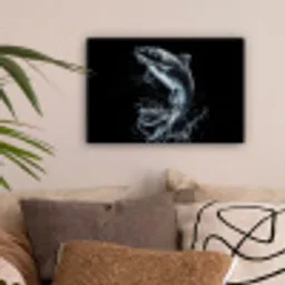 Vis - Koi - Zwart - Water canvas 2cm klein -sfeer1