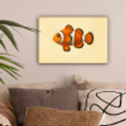 Vis - Oranje - Strepen canvas 2cm klein -sfeer1