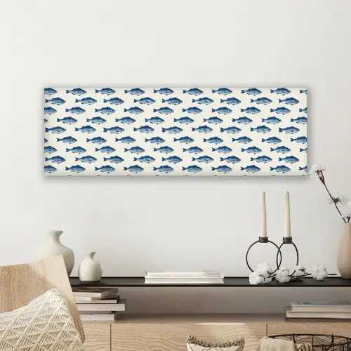 Vis - Patroon - Blauw canvas 2cm klein 828 -sfeer6