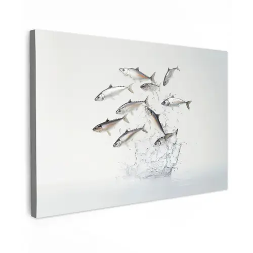 Vissen - Water - Wit canvas 2cm klein -z3d
