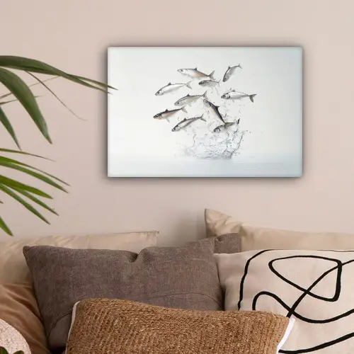 Vissen - Water - Wit canvas 2cm klein -sfeer1