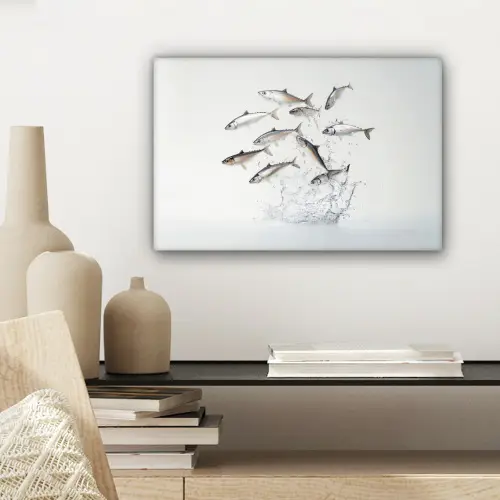 Vissen - Water - Wit canvas 2cm klein -sfeer6