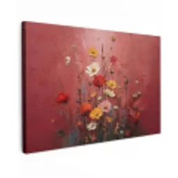 Bloemenboeket - Diepte - Tastbare textuur canvas 2cm klein -z3d