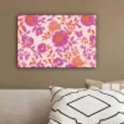 Bloemenpatroon - Roze - Oranje - Bloemen canvas 2cm klein -sfeer3