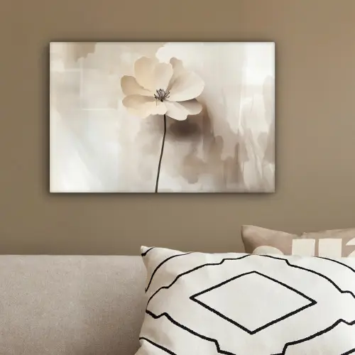 Bloem - Beige - Verf - Schaduw canvas 2cm klein -sfeer3