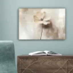 Bloem - Beige - Verf - Schaduw canvas 2cm klein -sfeer4