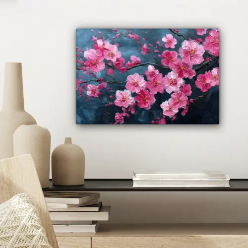 Bloem - Bloesems - Roze - Abstract canvas 2cm klein -sfeer6