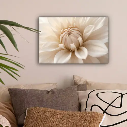 Bloem - Dahlia - Wit canvas 2cm klein -sfeer1