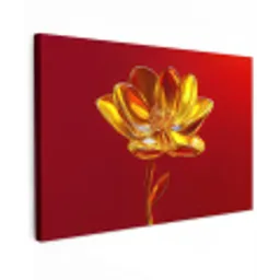 Bloem - Goud - Glazen canvas 2cm klein -z3d
