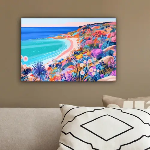 Bloemenweide - Zee - Zomers canvas 2cm klein -sfeer3