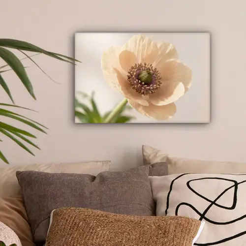 Bloem - Minimalistisch - Groen canvas 2cm klein -sfeer1