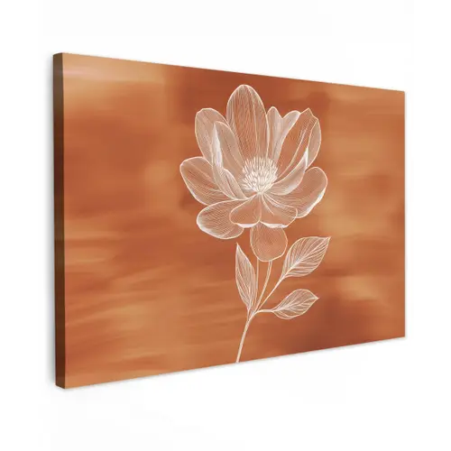 Bloem - Minimalistisch - Wit canvas 2cm klein -z3d