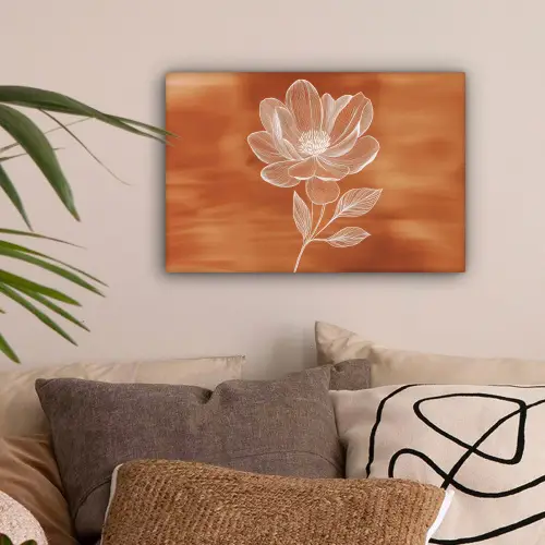 Bloem - Minimalistisch - Wit canvas 2cm klein -sfeer1