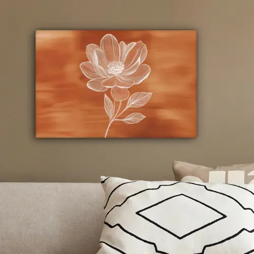 Bloem - Minimalistisch - Wit canvas 2cm klein -sfeer3