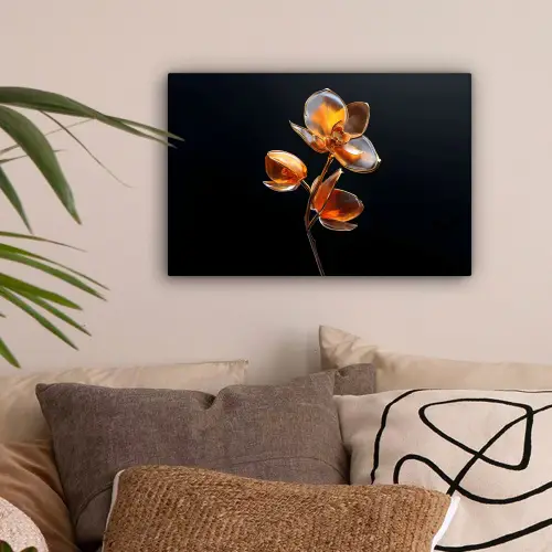 Bloem - Orchidee - Oranje canvas 2cm klein -sfeer1