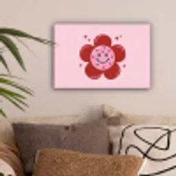 Bloem - Roze - Hartjes canvas 2cm klein -sfeer1