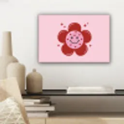 Bloem - Roze - Hartjes canvas 2cm klein -sfeer6