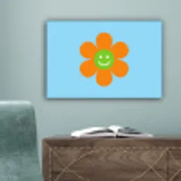 Bloem - Smiley - Kleurrijk canvas 2cm klein -sfeer4