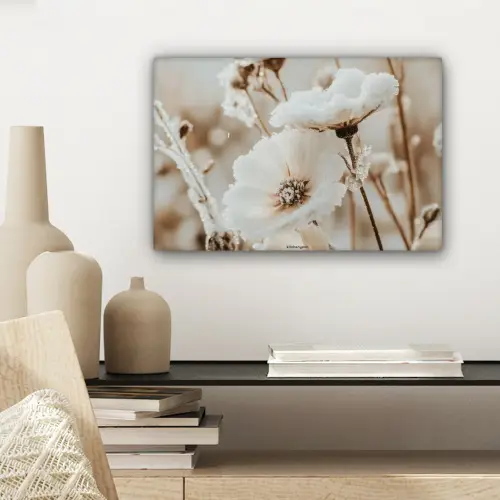 Bloemen - Beige - Winter canvas 2cm klein -sfeer6