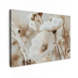 Bloemen - Beige - Winter canvas 2cm klein -z3d