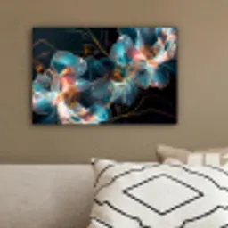Bloemen - Zwart - Licht - Flora canvas 2cm klein -sfeer3