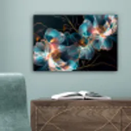 Bloemen - Zwart - Licht - Flora canvas 2cm klein -sfeer4