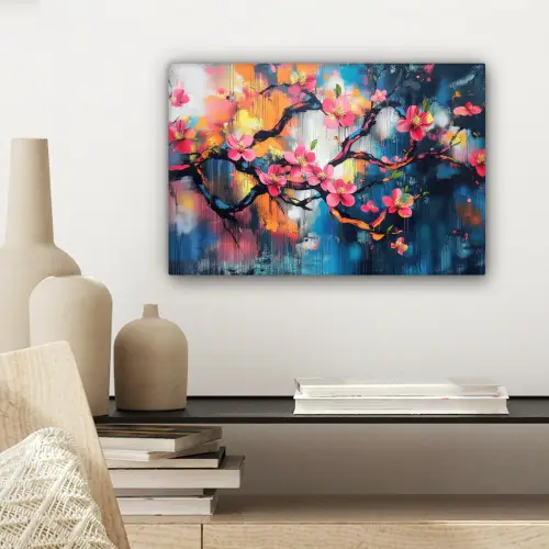 Bloemen - Tak - Artistiek - Roze canvas 2cm klein -sfeer6