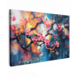Bloemen - Tak - Artistiek - Roze canvas 2cm klein -z3d