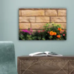 Bloemen - Bakstenen - Kleurrijk canvas 2cm klein -sfeer4