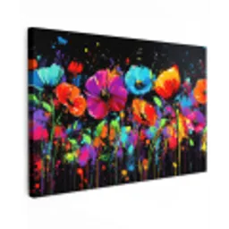 Bloemen - Kleurrijk - Spetters canvas 2cm klein -z3d