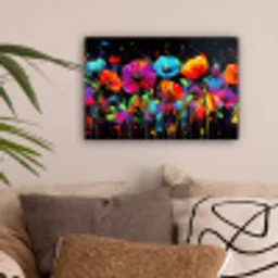 Bloemen - Kleurrijk - Spetters canvas 2cm klein -sfeer1