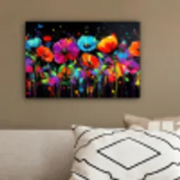 Bloemen - Kleurrijk - Spetters canvas 2cm klein -sfeer3