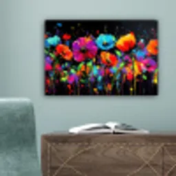 Bloemen - Kleurrijk - Spetters canvas 2cm klein -sfeer4