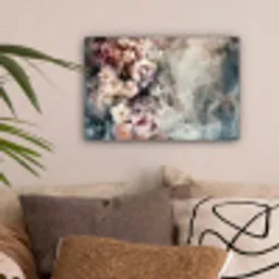 Bloemen - Beton - Grijs - Flora canvas 2cm klein -sfeer1