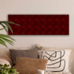 Bloemen - Donkerrood - Patroon canvas 2cm klein 828 -sfeer1