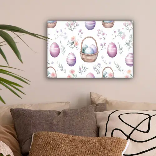 Bloemen - Paaseieren - Patroon canvas 2cm klein -sfeer1