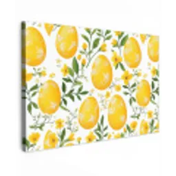 Bloemen - Paaseieren - Geel canvas 2cm klein -z3d