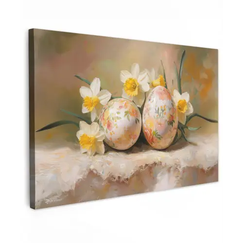 Bloemen - Eieren - Geschilderd canvas 2cm klein -z3d