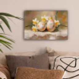 Bloemen - Eieren - Geschilderd canvas 2cm klein -sfeer1