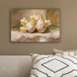 Bloemen - Eieren - Geschilderd canvas 2cm klein -sfeer3