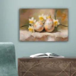 Bloemen - Eieren - Geschilderd canvas 2cm klein -sfeer4