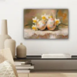Bloemen - Eieren - Geschilderd canvas 2cm klein -sfeer6