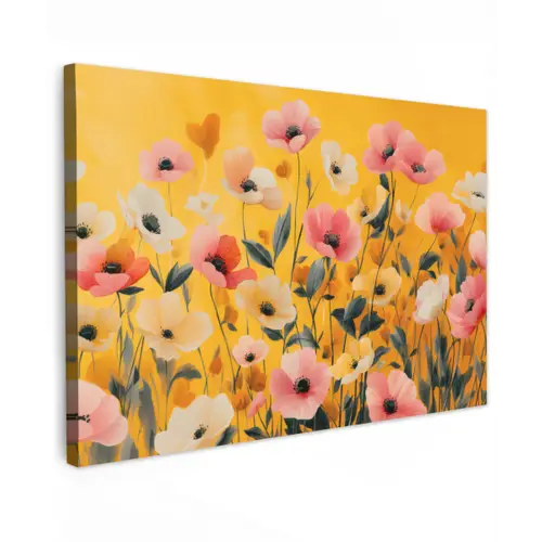 Bloemen - Veld - Geel canvas 2cm klein -z3d