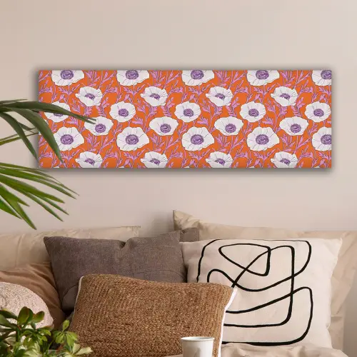 Bloemen - Grafisch - Oranje canvas 2cm klein 828 -sfeer1