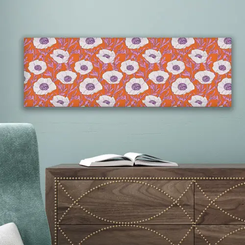 Bloemen - Grafisch - Oranje canvas 2cm klein 828 -sfeer4