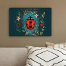 Bloemen - Lieveheersbeestje - Hartje - Rood canvas 2cm klein -sfeer3