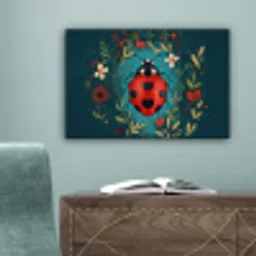 Bloemen - Lieveheersbeestje - Hartje - Rood canvas 2cm klein -sfeer4